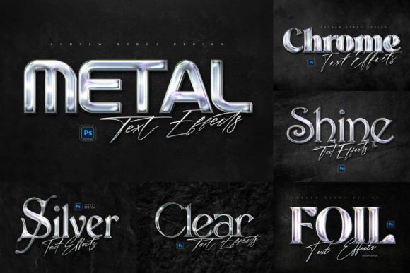 6 Shiny Chrome Text Effects: A Designer's Shortcut to Cool Metallic Style