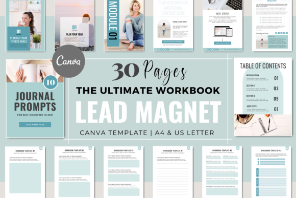 Build Your Email List with a Stunning Pastel Blue Canva Workbook