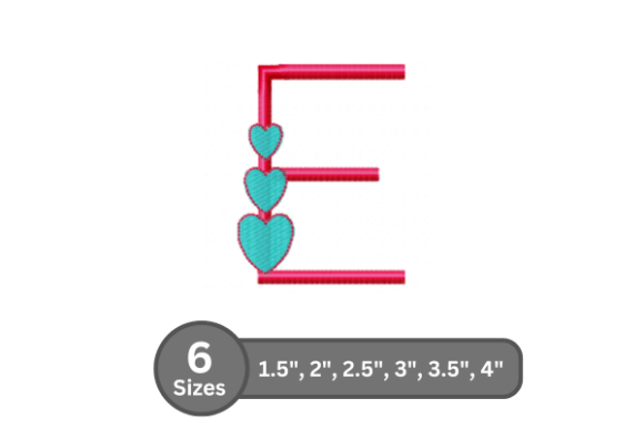 Candy Heart Alphabet -E: A Sweet Stitch for Your Embroidery Projects