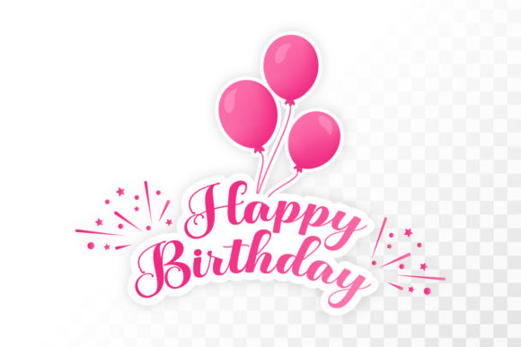 Happy Birthday Pink Sticker with Balloon: A Design Deep Dive