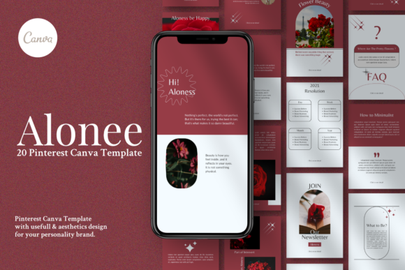 Pinterest Canva Template - Alonee: Your Instant Visual Brand Kit