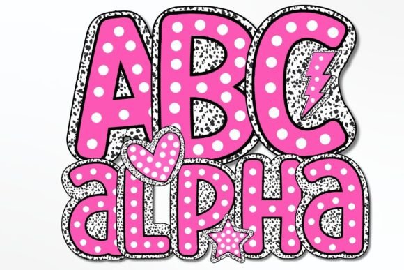 Polka Dot & Doodle Dot Background Letters: A Playful Design Asset