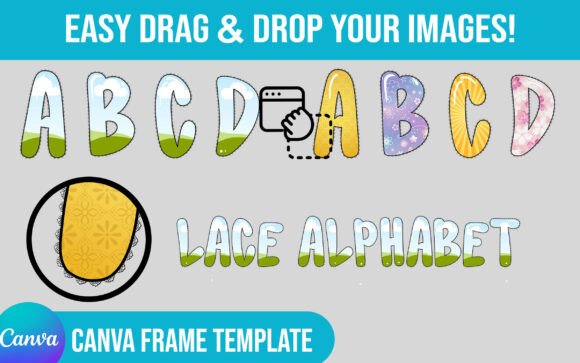 Preppy Lace Canva Alphabet Template: A Stylish Design Asset