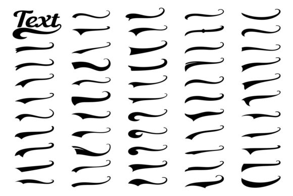 Sporty Swirling Tail Typography Swashes: A Dynamic Design Asset