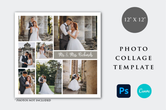 Timeless Memories: The 12x12 Wedding Photo Collage Template
