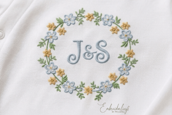 Whimsical Floral & Butterfly Monogram Embroidery Designs